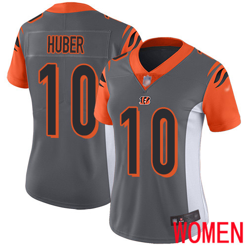 Cincinnati Bengals Limited Silver Women Kevin Huber Jersey NFL Footballl #10 Inverted Legend->youth nfl jersey->Youth Jersey